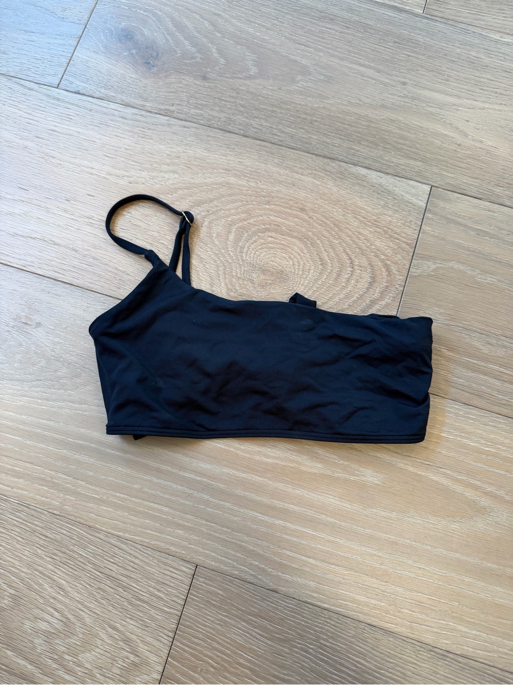 Monday Swimwear Black One-Shoulder swim top